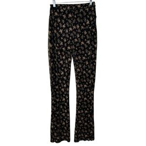Pretty Garbage floral sheer overlay flowy pant womens m